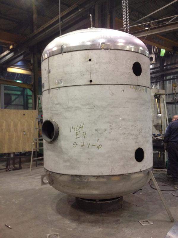 Stainless steel tank under fabrication